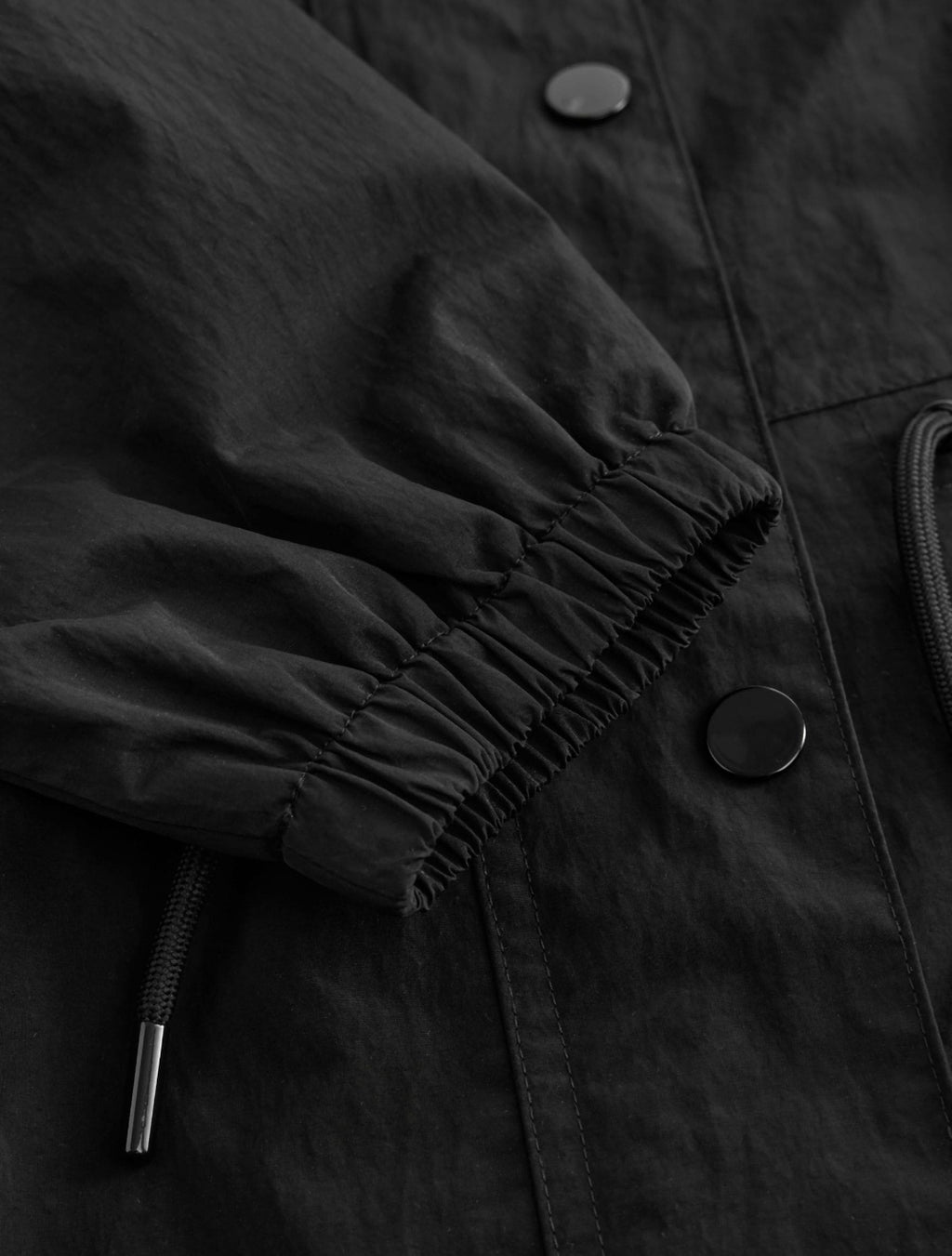 Black Waterproof Skirted Rain Jacket