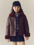 Burgundy Red Faux Shearling Jacket