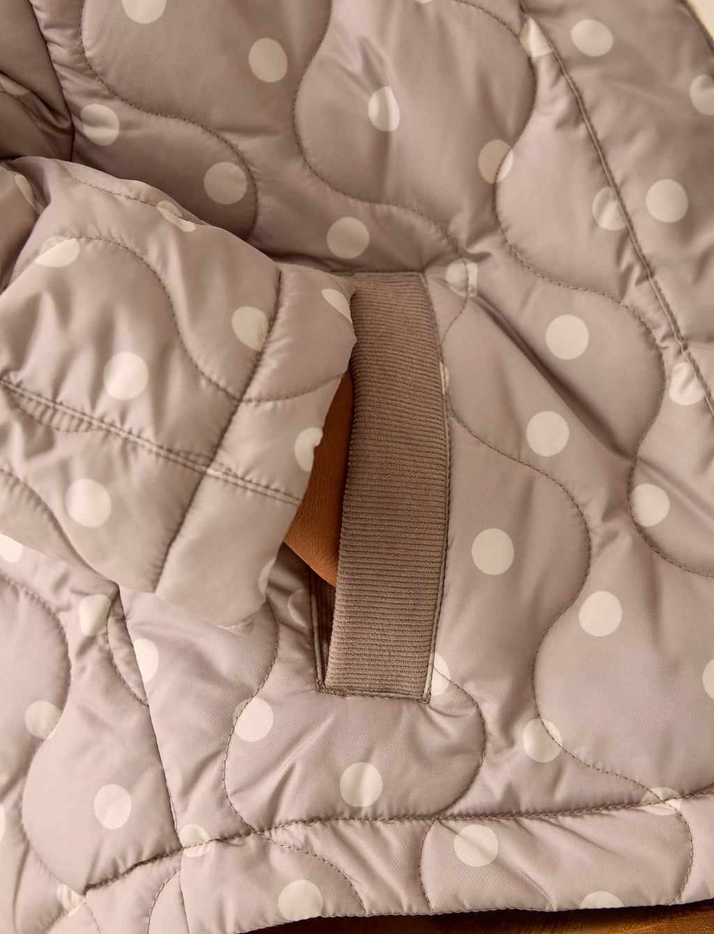 Neutral Brown Shower Resistant Quilted Jacket