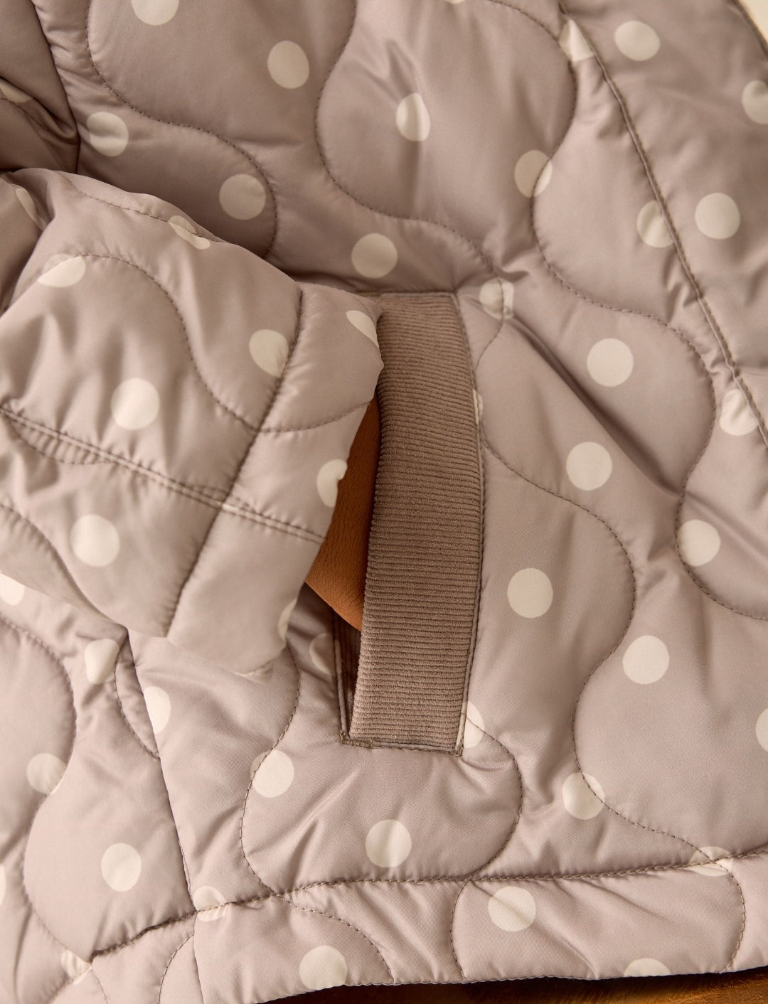 Neutral Brown Shower Resistant Quilted Jacket