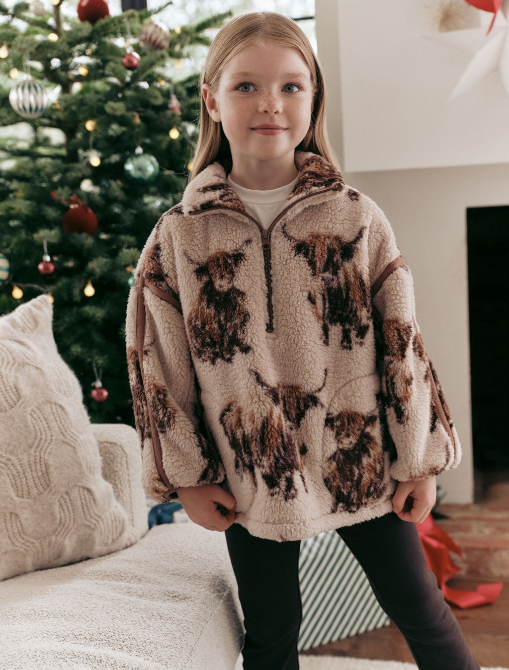 Hamish The Highland Cow Borg Fleece Jacket