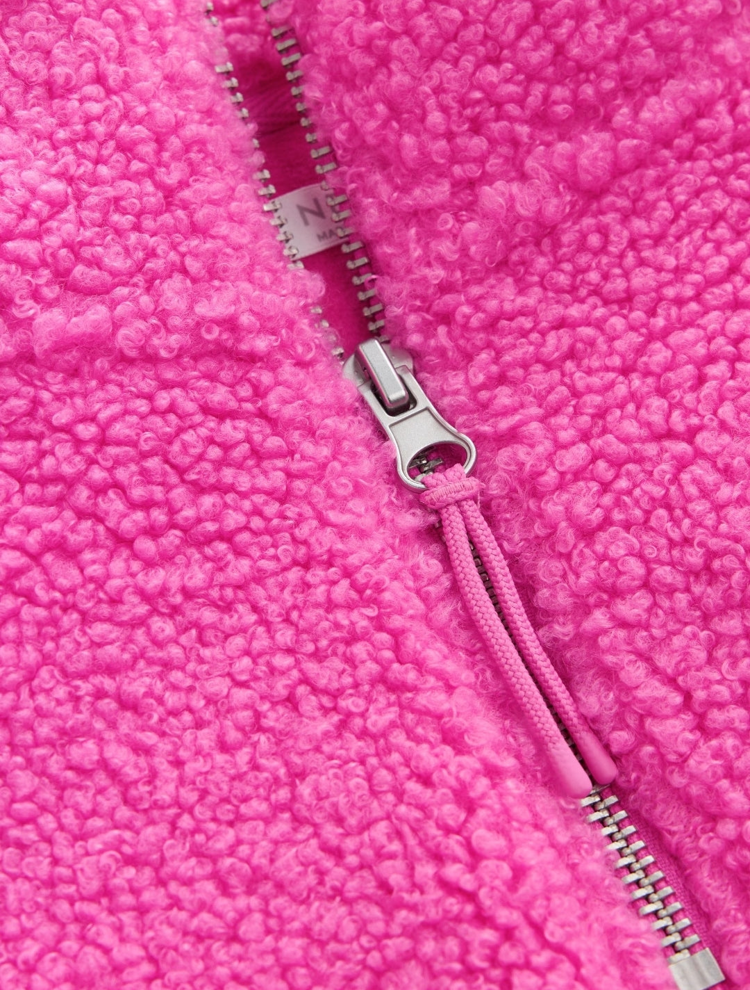 Pink Cosy Lined Half Zip Borg Jacket