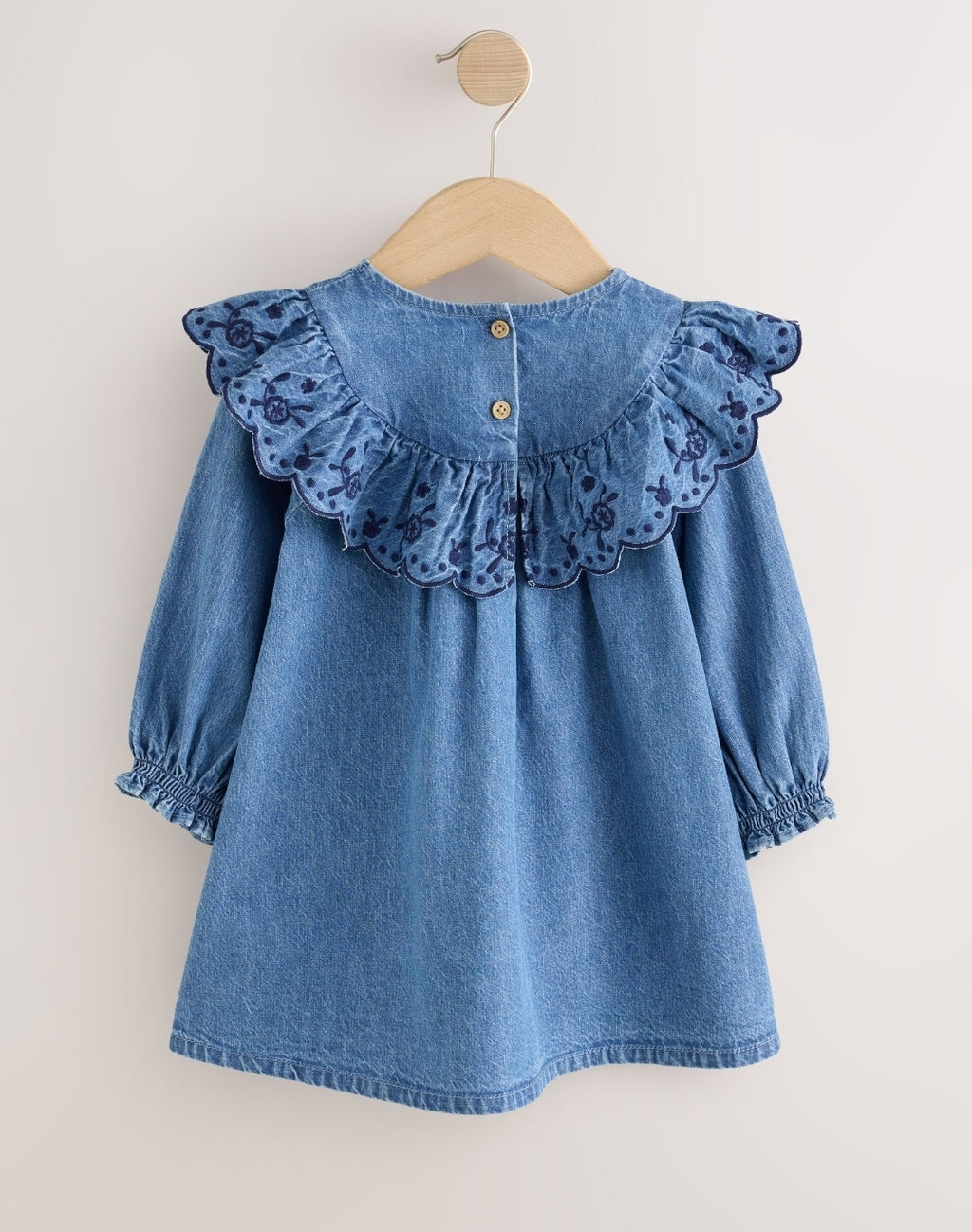 Denim Blue Long Sleeve
Embroidered Denim Dress