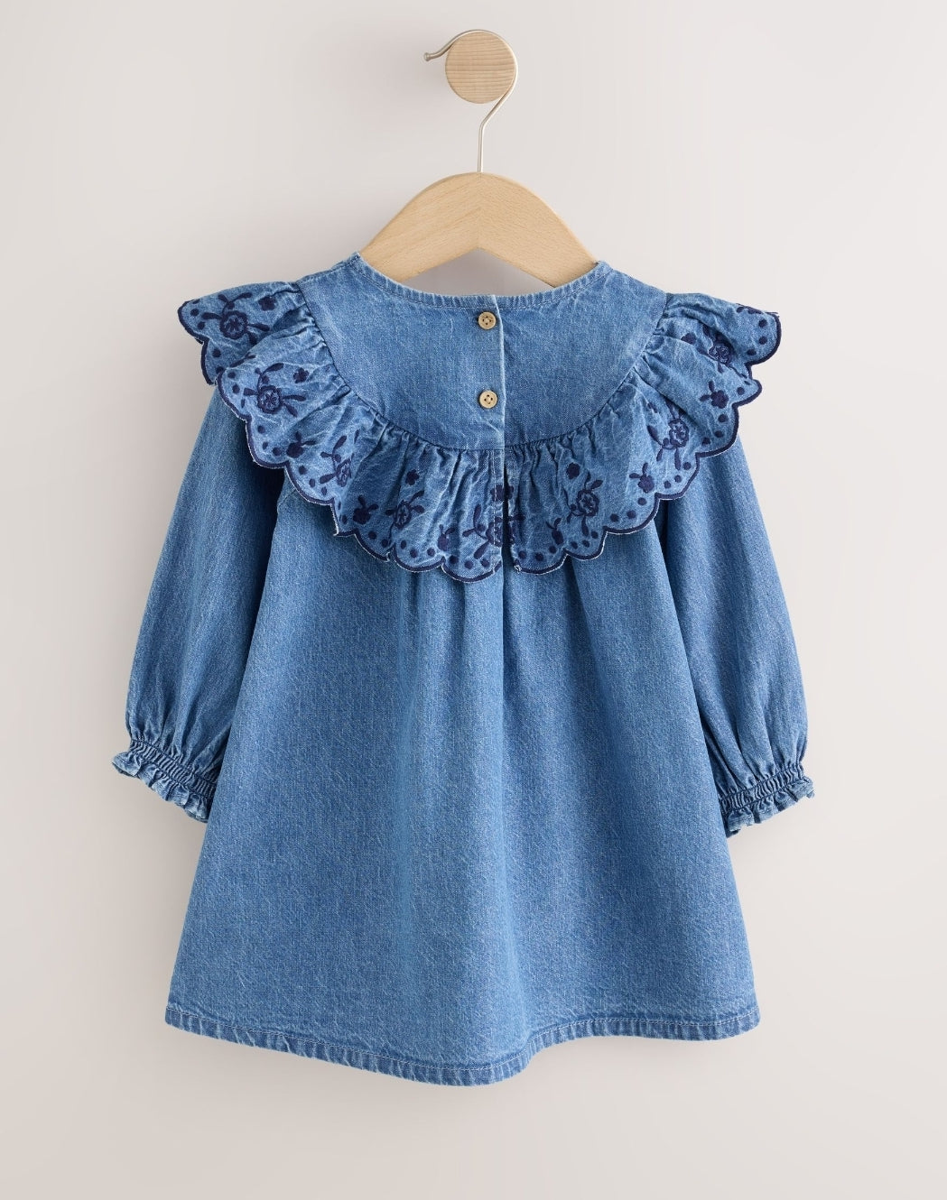 Denim Blue Long Sleeve
Embroidered Denim Dress