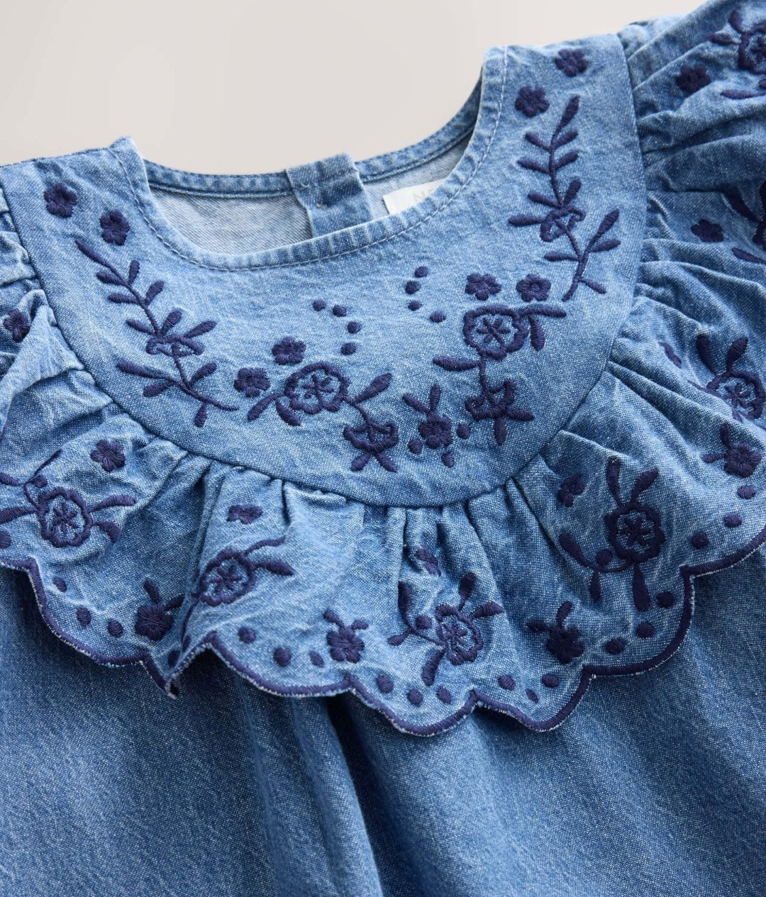 Denim Blue Long Sleeve
Embroidered Denim Dress