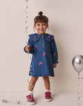 Blue Cherry Sequin Denim Dress