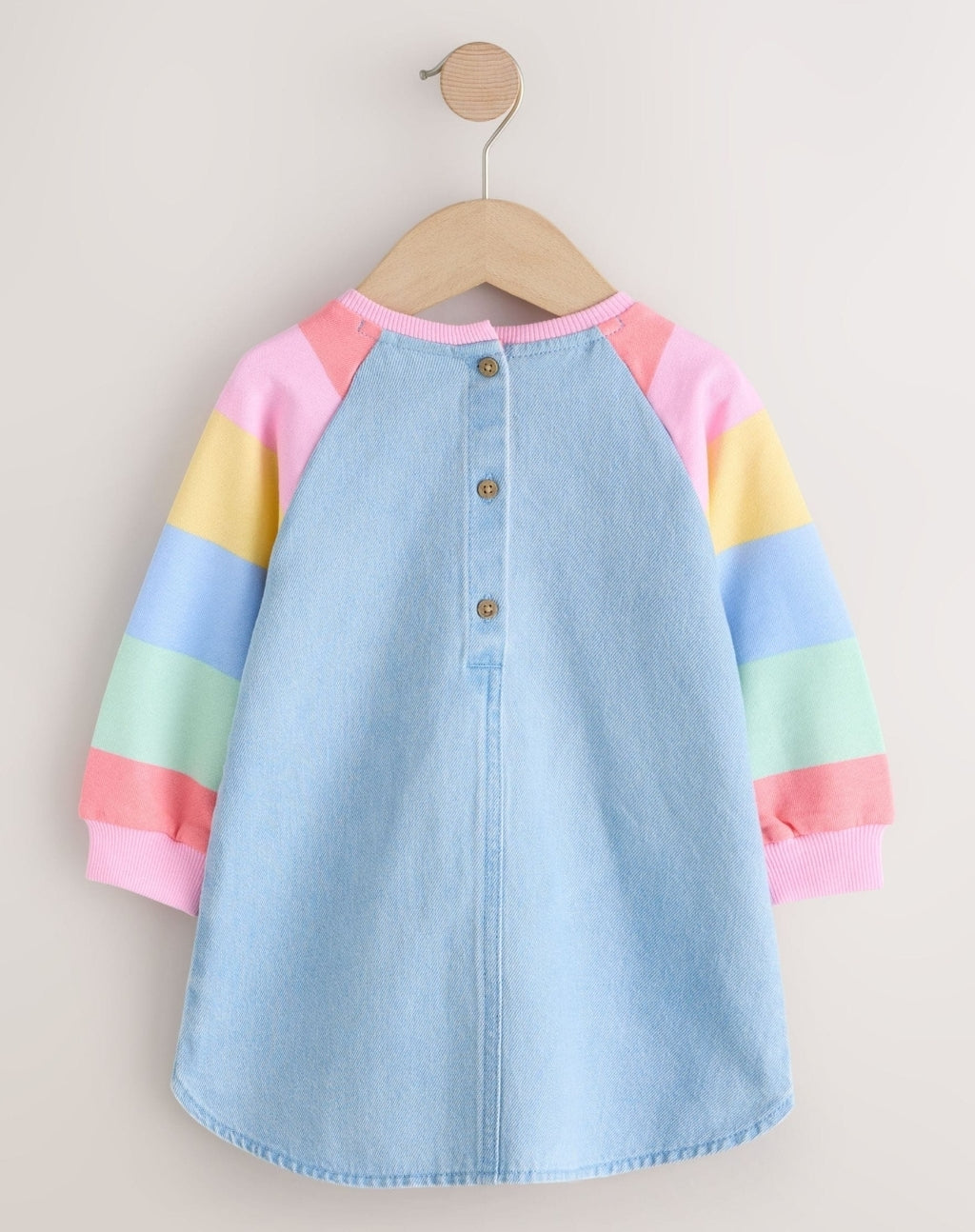 Pastel Rainbow Raglan Denim Dress