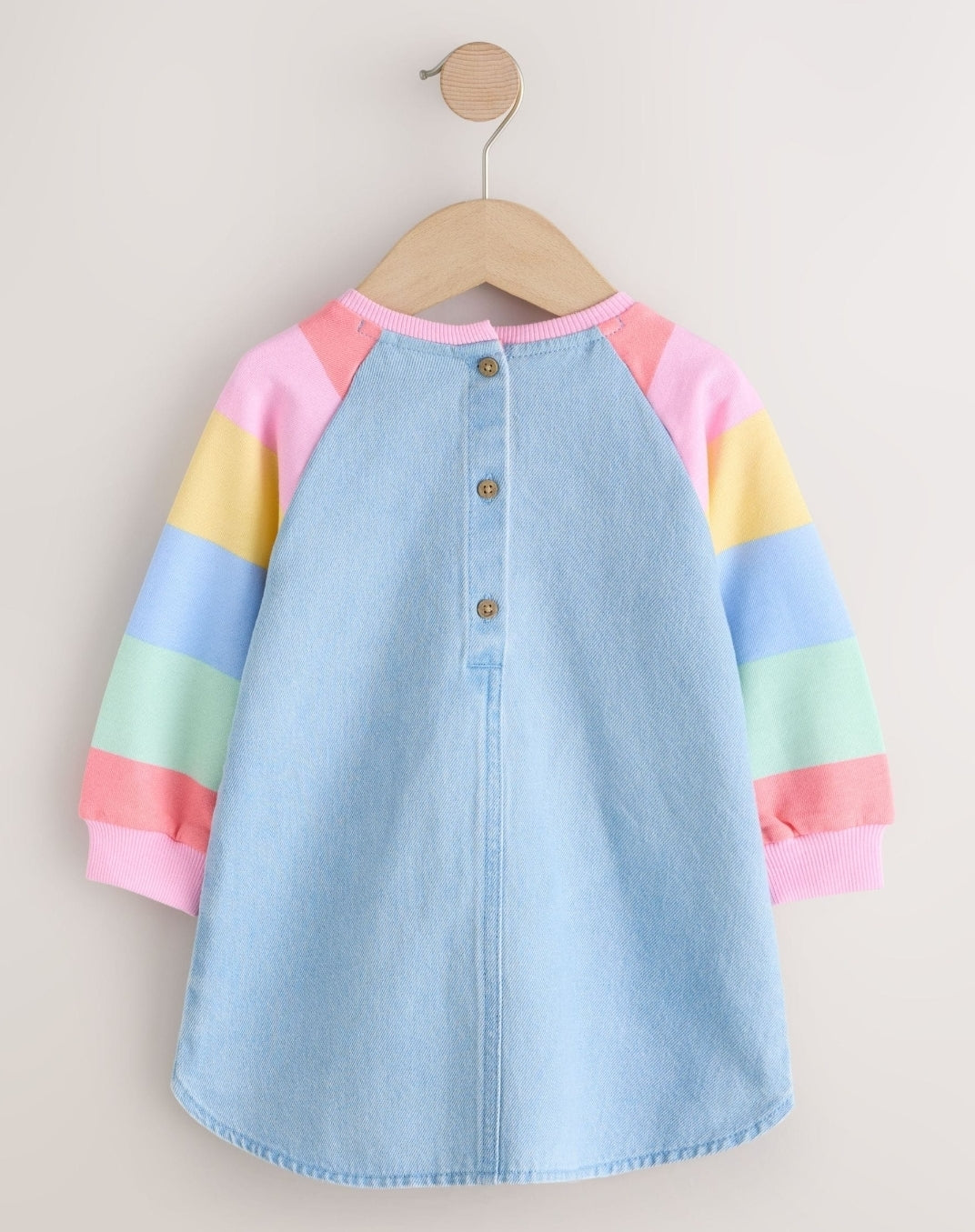 Pastel Rainbow Raglan Denim Dress