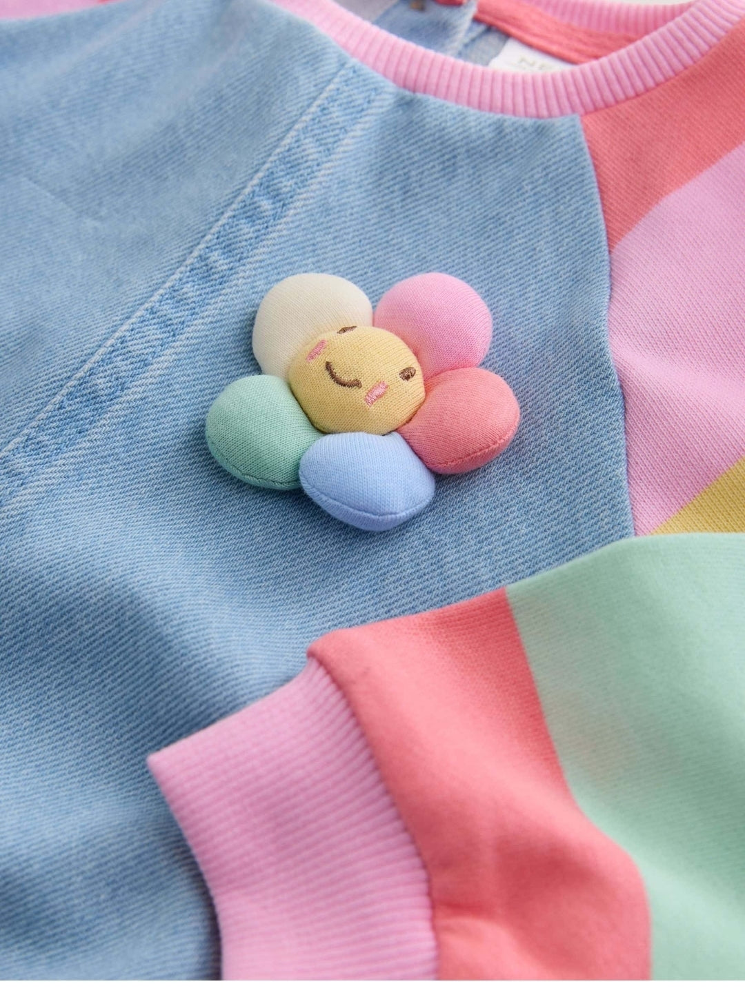 Pastel Rainbow Raglan Denim Dress