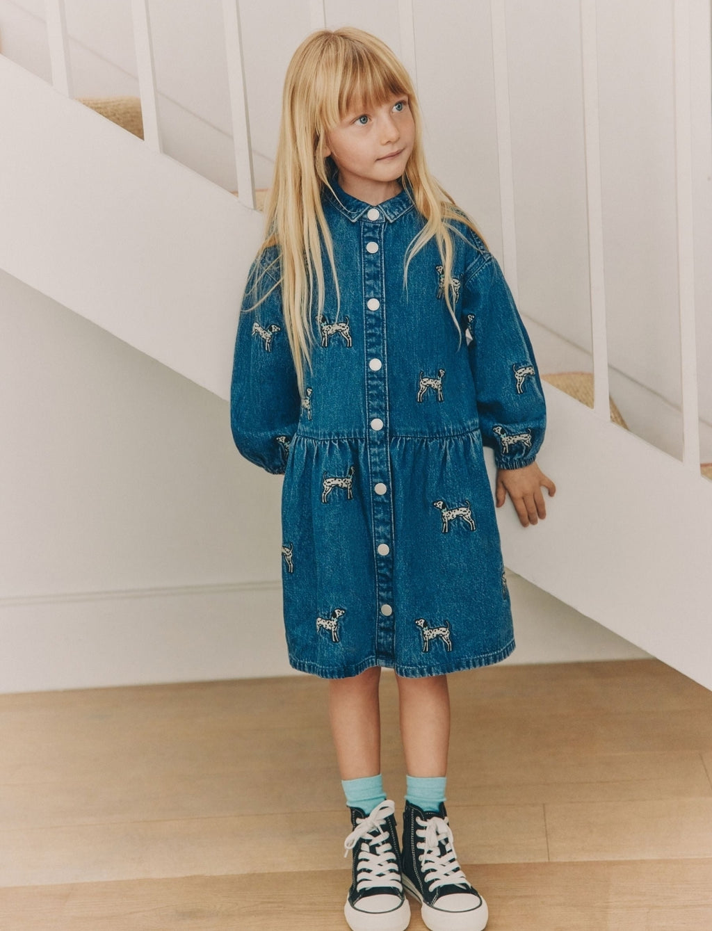 Pastel Rainbow Raglan Denim Dress
