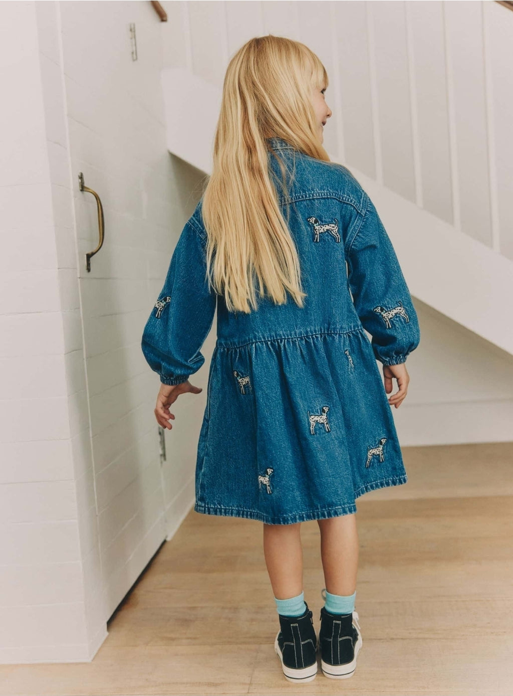 Pastel Rainbow Raglan Denim Dress