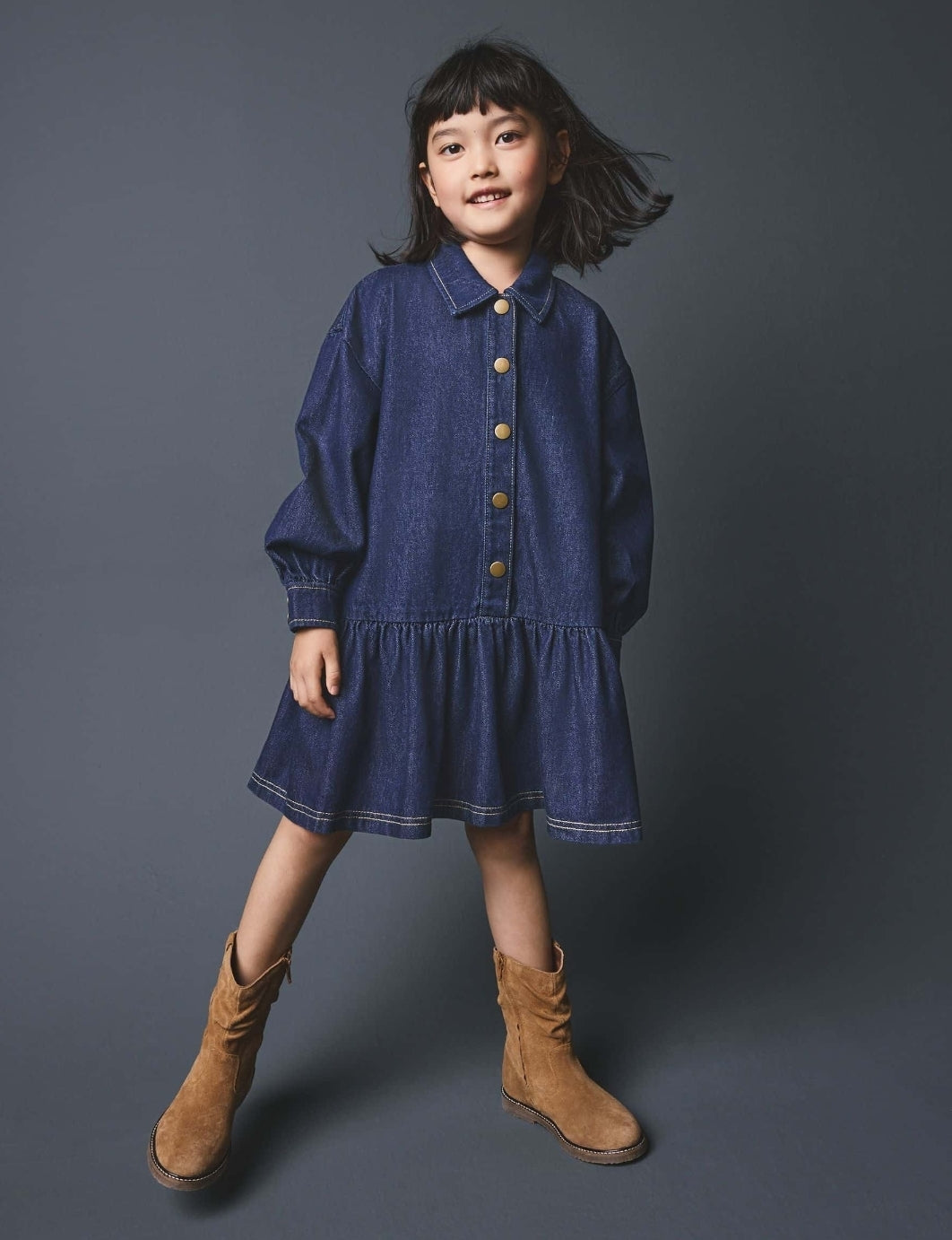Blue Denim Pinafore Dress