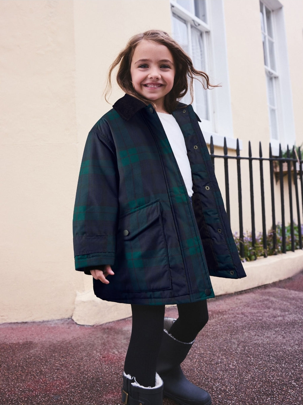 Navy/Green Check Shower
Resistant Barn Coat