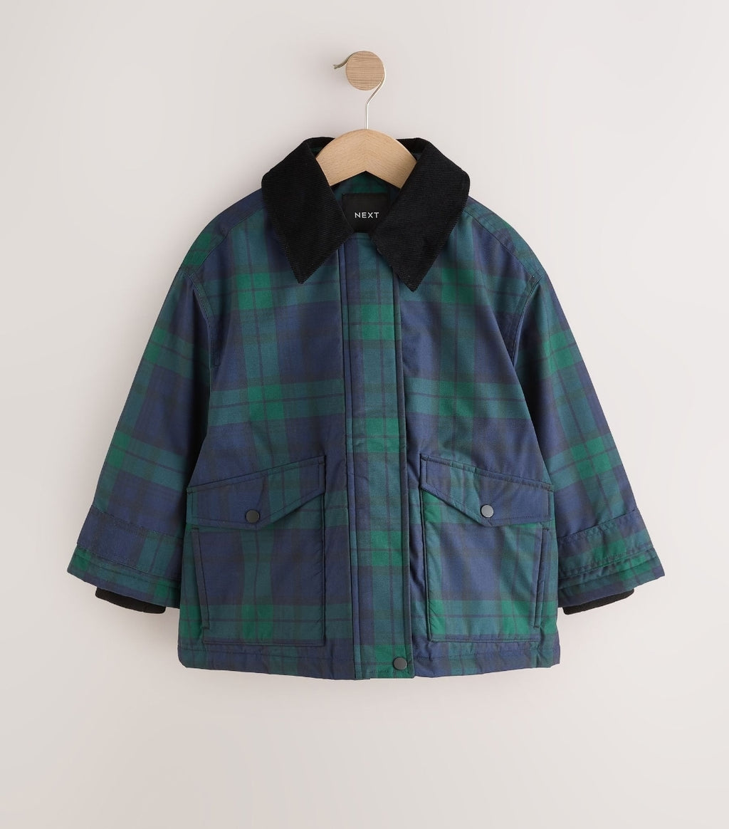 Navy/Green Check Shower
Resistant Barn Coat