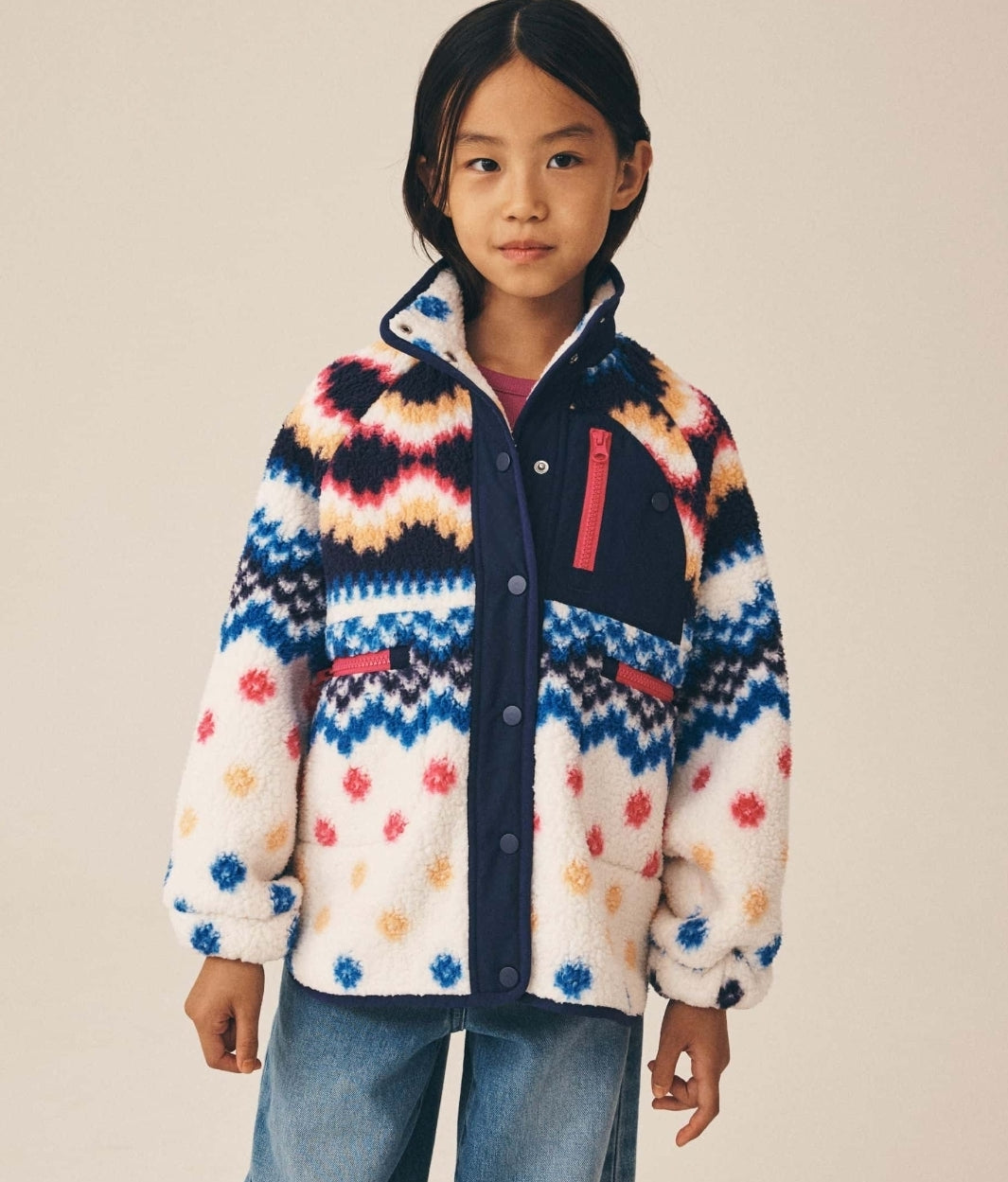 Multi Fairisle Button Up Borg
Jacket