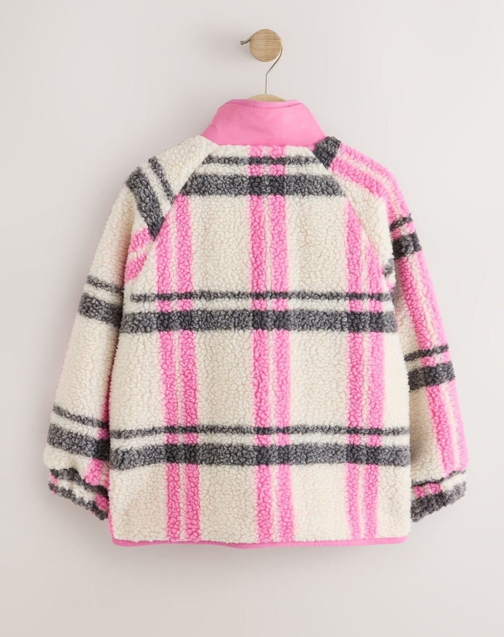 Ecru/Pink Check Button Up Borg
Jacket