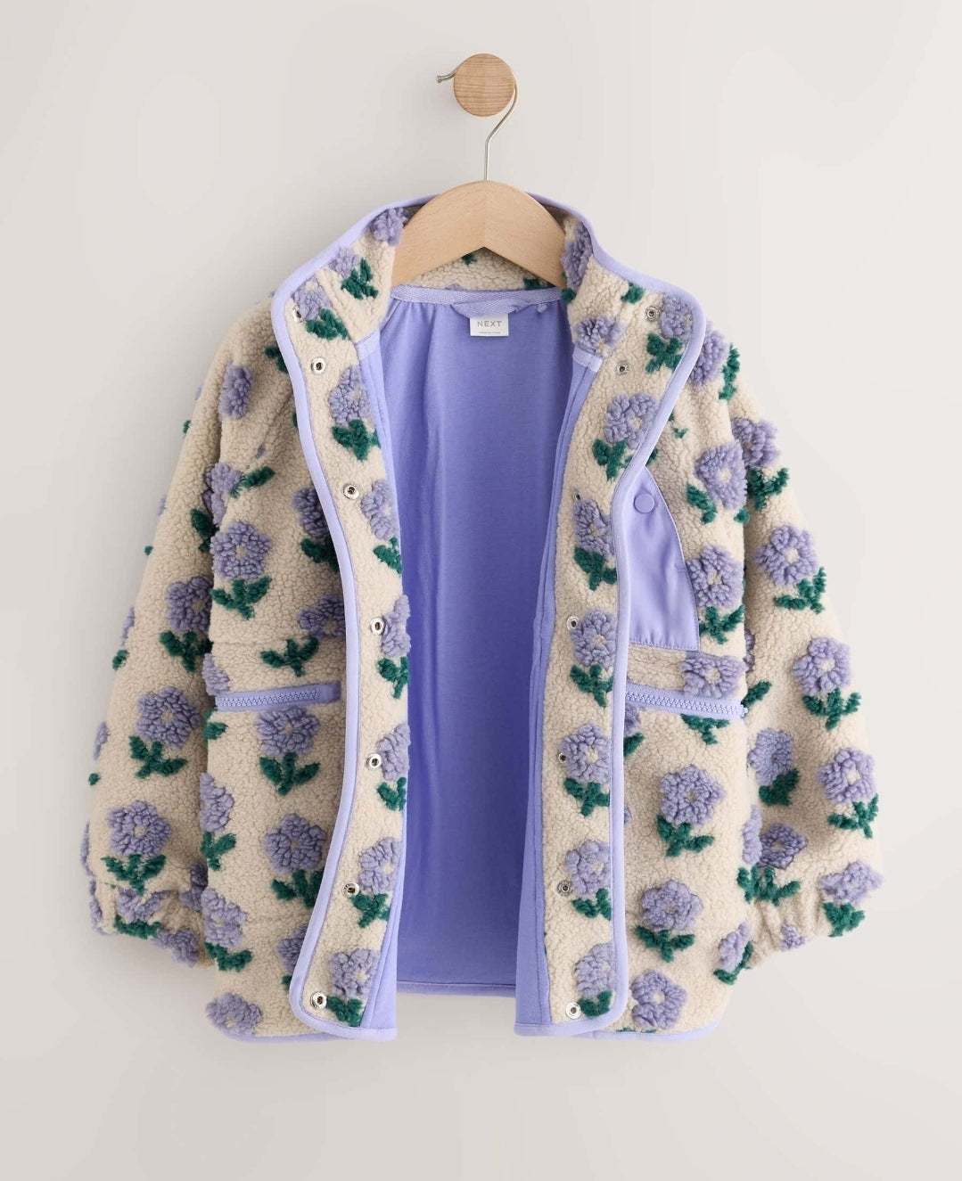 Blue/Cream Floral Button Up Borg
Jacket