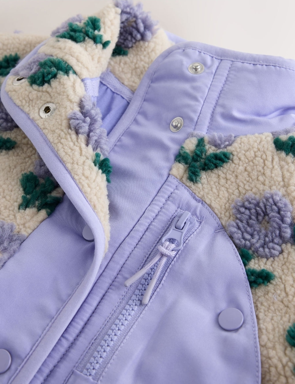Blue/Cream Floral Button Up Borg
Jacket