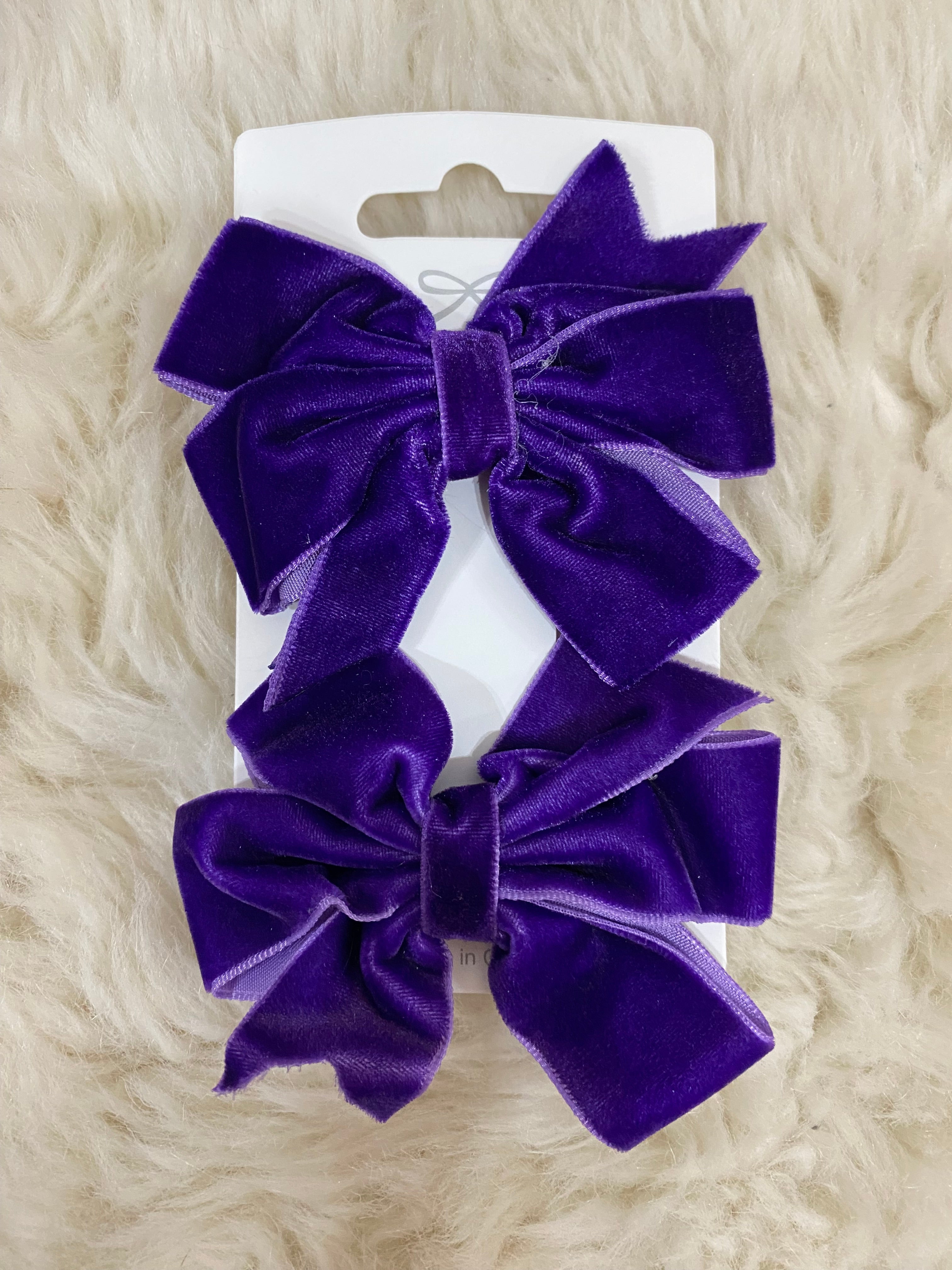 2Pcs Velvet Hair Bows Clips