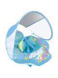Inflatable Baby Swimming Float With Canopy, Foam Supported Infant Swim Ring (immediate)