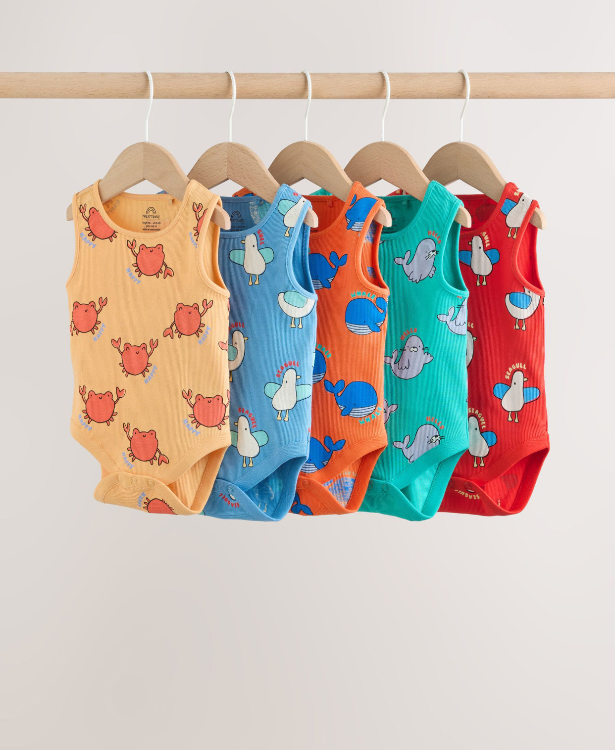 Multi Vest Baby Bodysuits 5 Pack