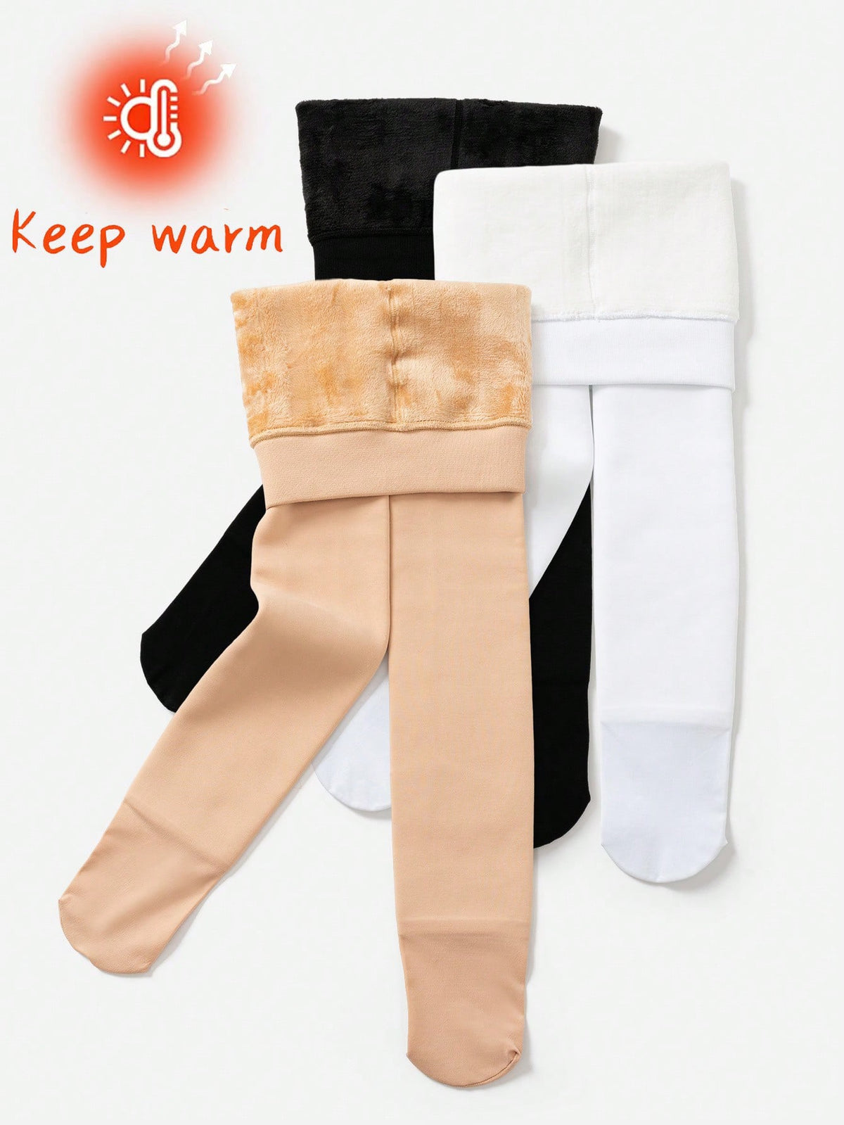 3pc Girls Fleece Lined Tights Set
