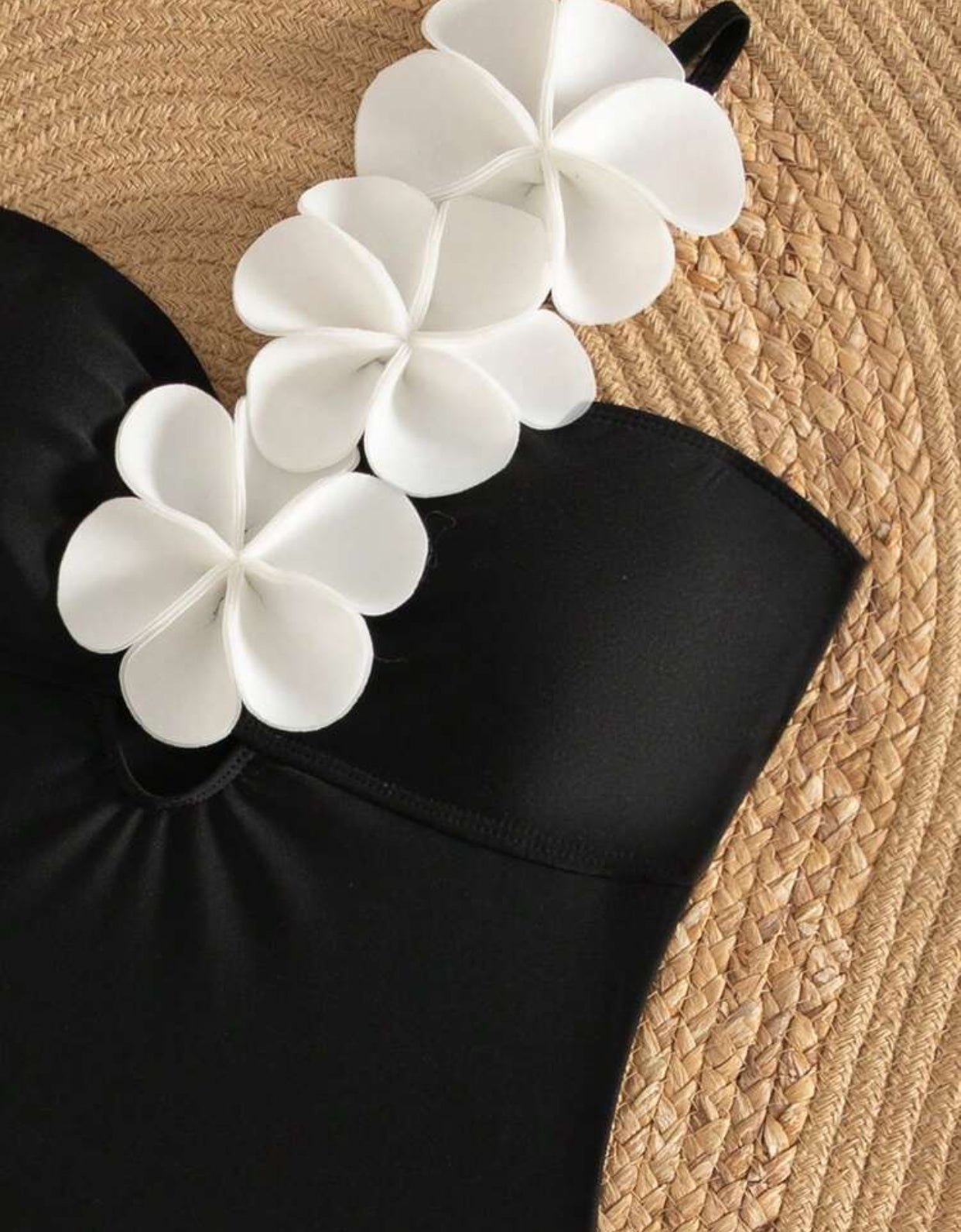 Black Women One-Piece Floral Swimsuit