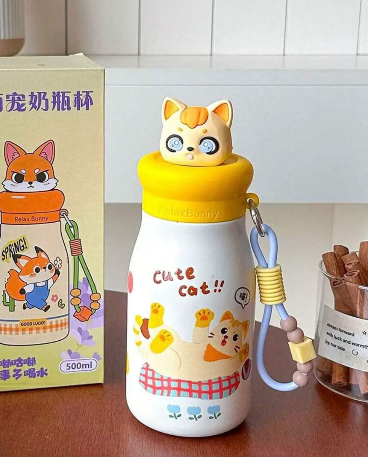 1pc Cute Animal Stainless Steel Insulated Tumbler 450 ml