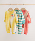Multi Stripe Baby Sleepsuits 3 Pack