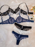 6pcs/Set Women Lace Underwire Soft Cup Comfortable Bra Set