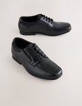 Black Standard Fit (F) Lace-Up Leather 
School Shoes