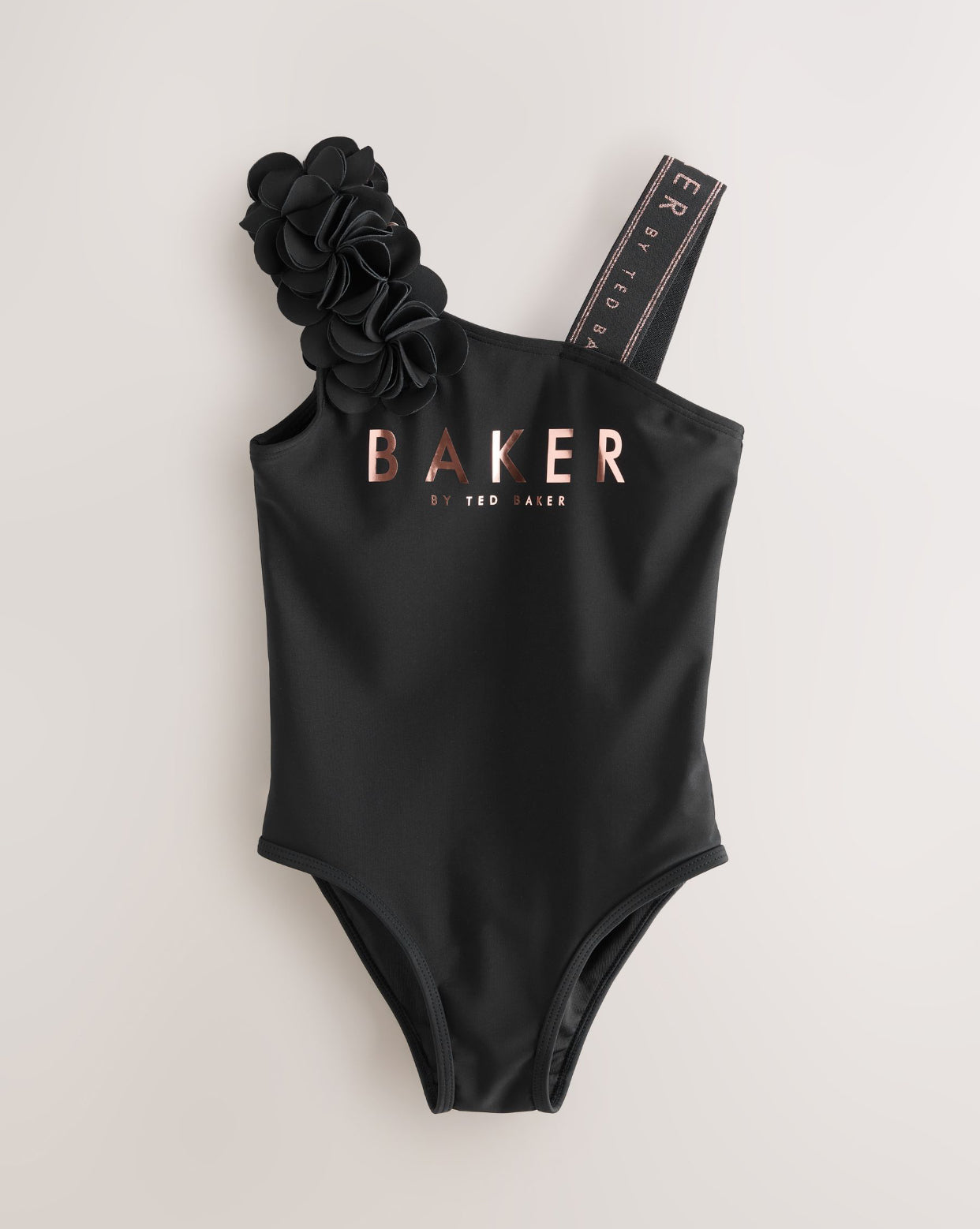 Baker by Ted Baker Fuchsia Pink 3D Floral One Shoulder Swimsuit