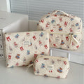 3pcs Cute Bear Makeup Organizer Bag Set (immediate)