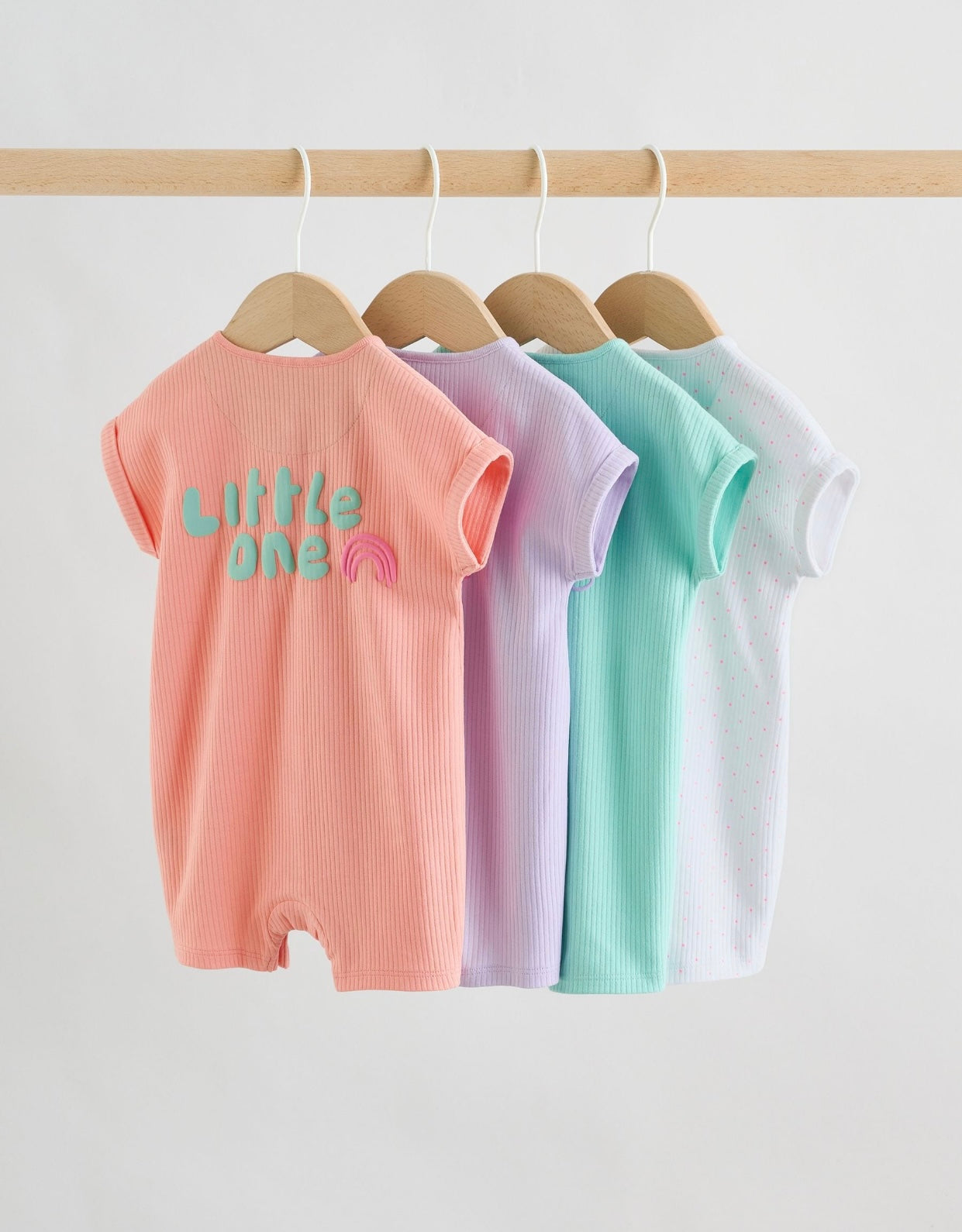Multi Bright Coloured Jersey Baby Rompers 3 Pack