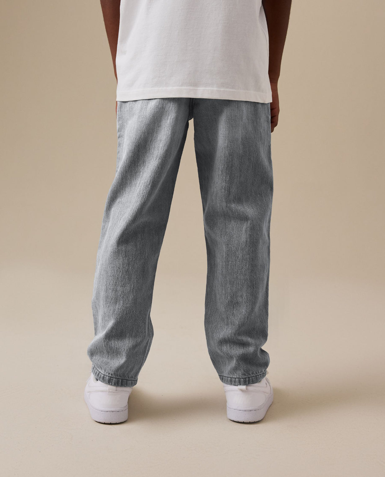 Grey Linen blend Denim Jeans