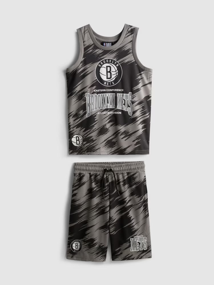 NBA Brooklyn Nets vest and shorts set complete with team graphics