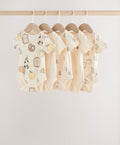 Neutral Short Sleeve Baby Bodysuits 5 Pack