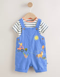 Blue Farm Dungarees And Bodysuit Baby Set