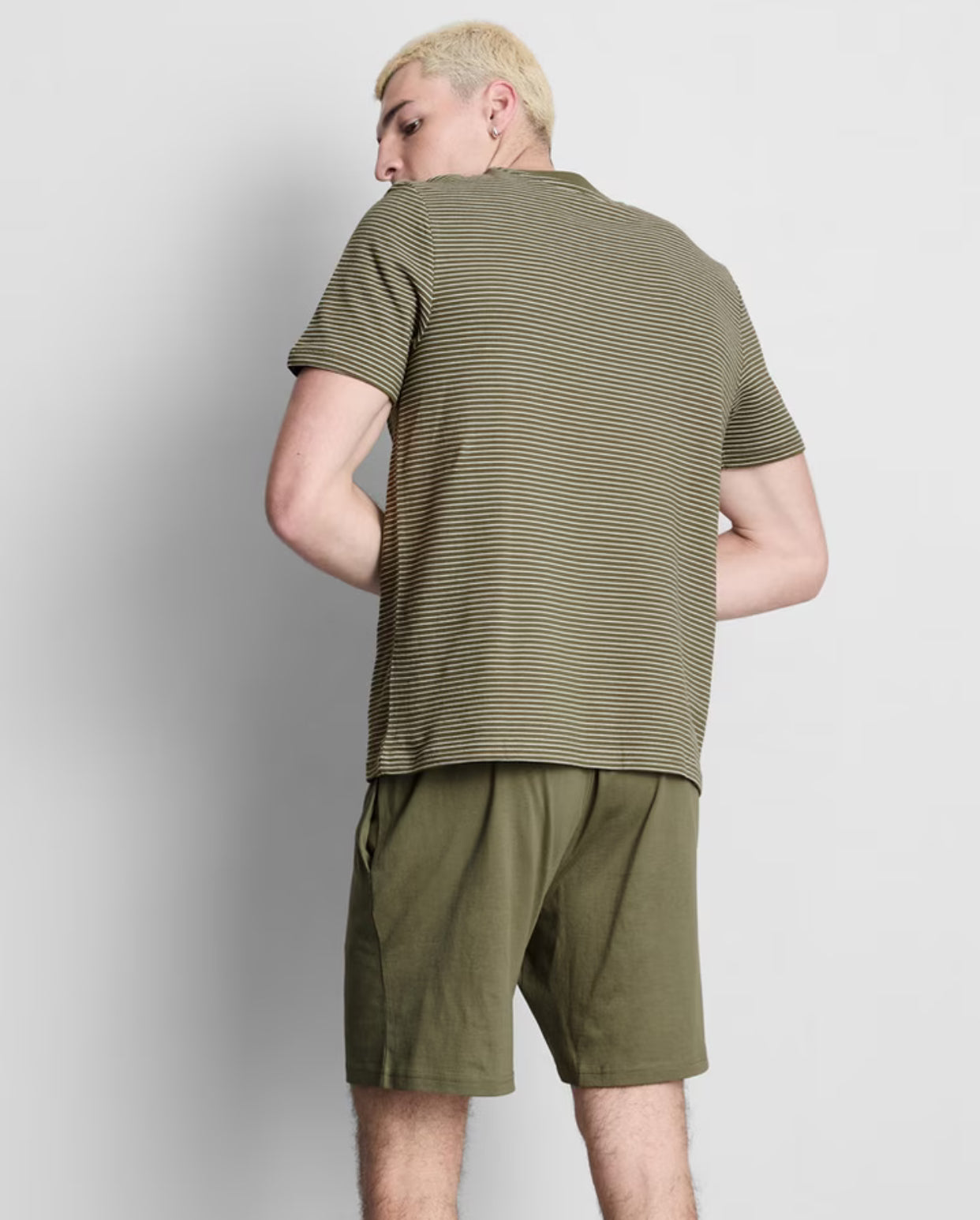 A pair of textured pyjama shorts with a drawstring waistline