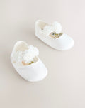 White Satin Baby Corsage Shoes