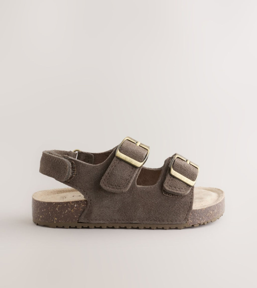 Chocolate Brown Corkbed Double Two Strap Sandals