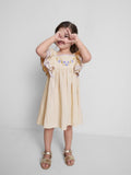 Floral Appliqué Ruffle Dress