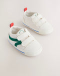 White/Green Touch Fastening Baby Trainers