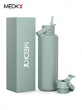 Meoky 700 ml Insulated Tumbler With 2 Spout Lid And Straw