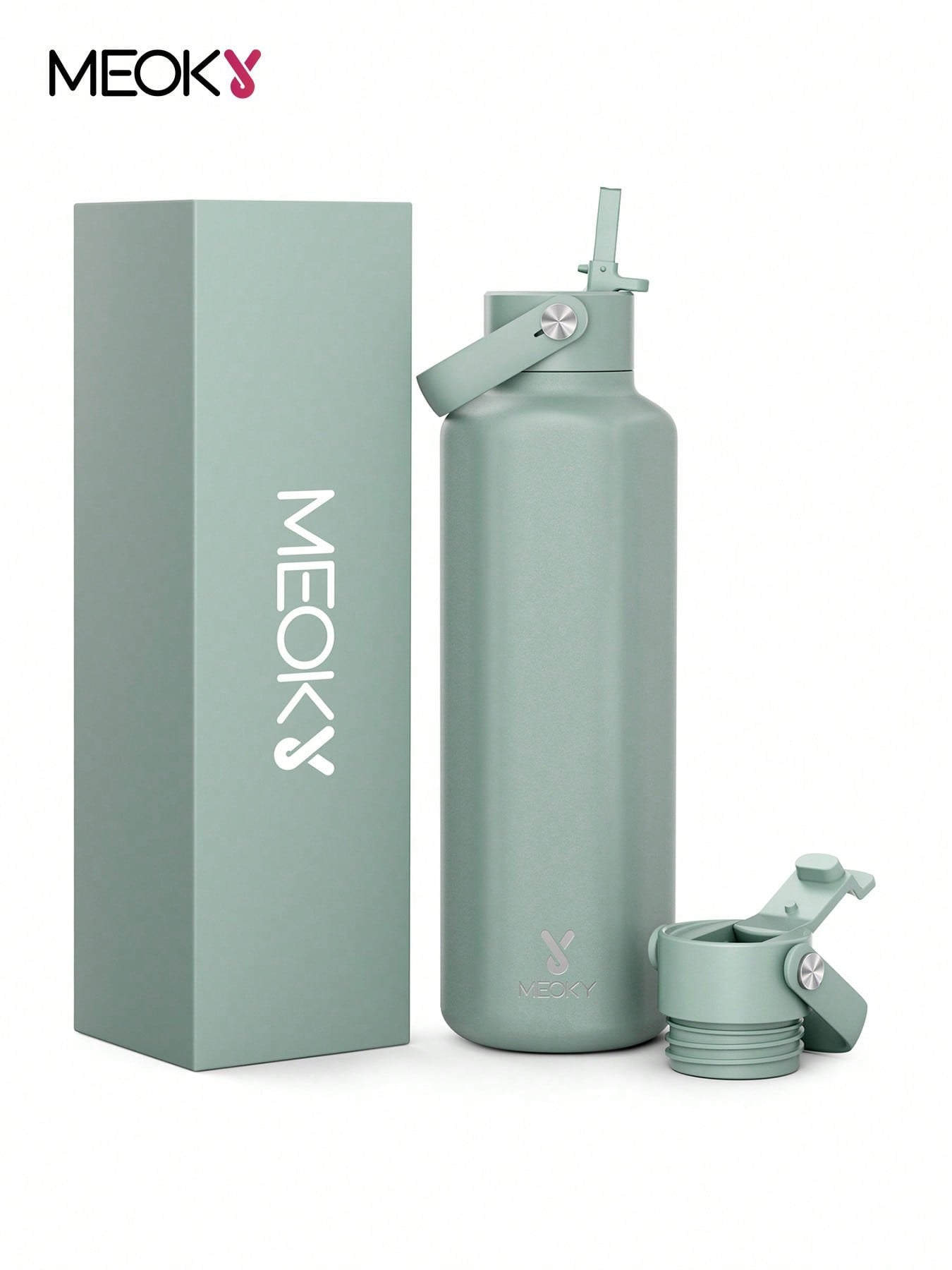 Meoky 700 ml Insulated Tumbler With 2 Spout Lid And Straw