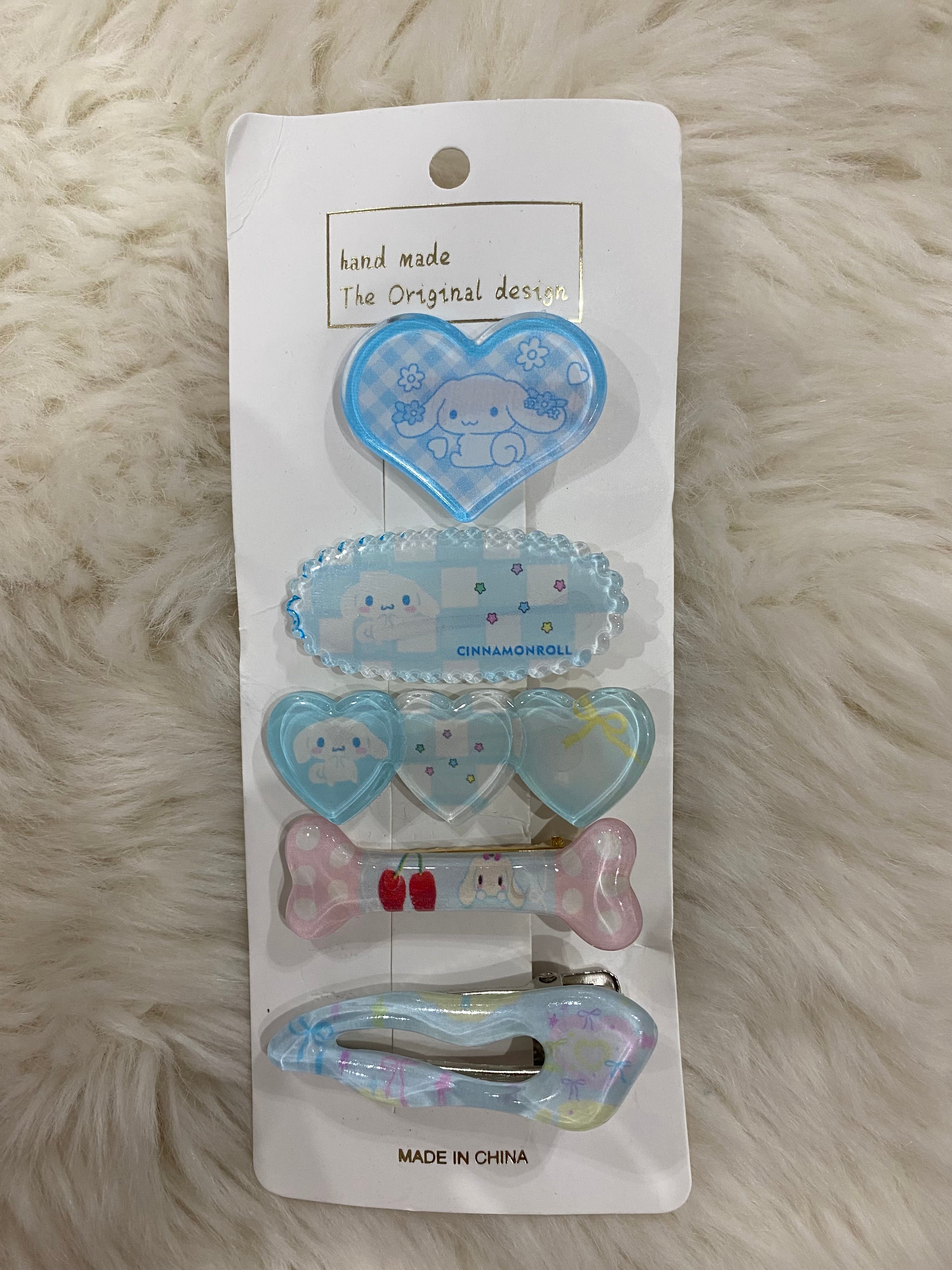 5pcs cinnamon roll hair clips