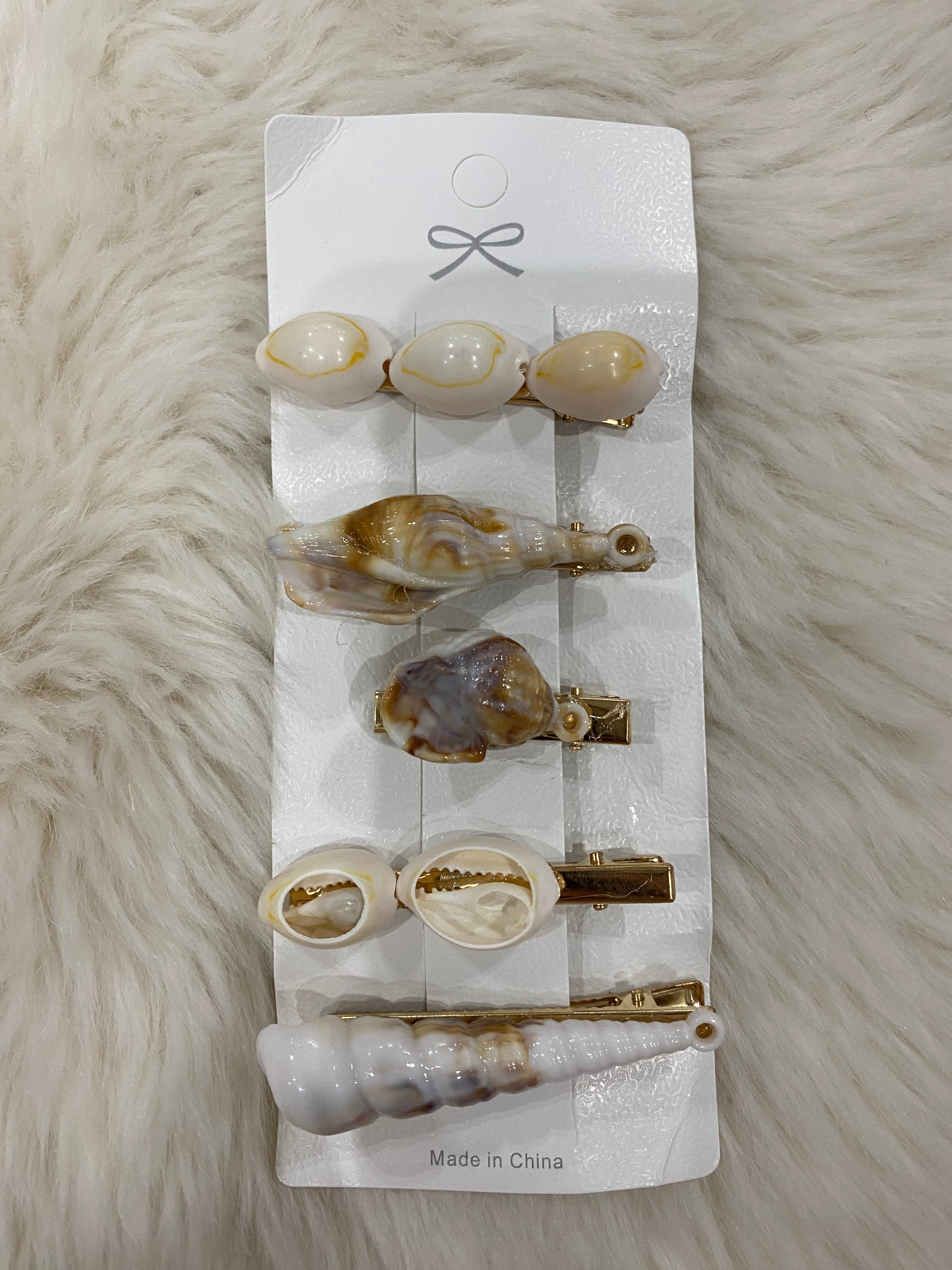 5pcs sea shells hair clips