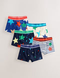 Multi Stars & Stripes Junior Pattern Trunks 5 Pack