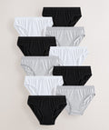 Black/White Bikini Briefs 10 Pack
