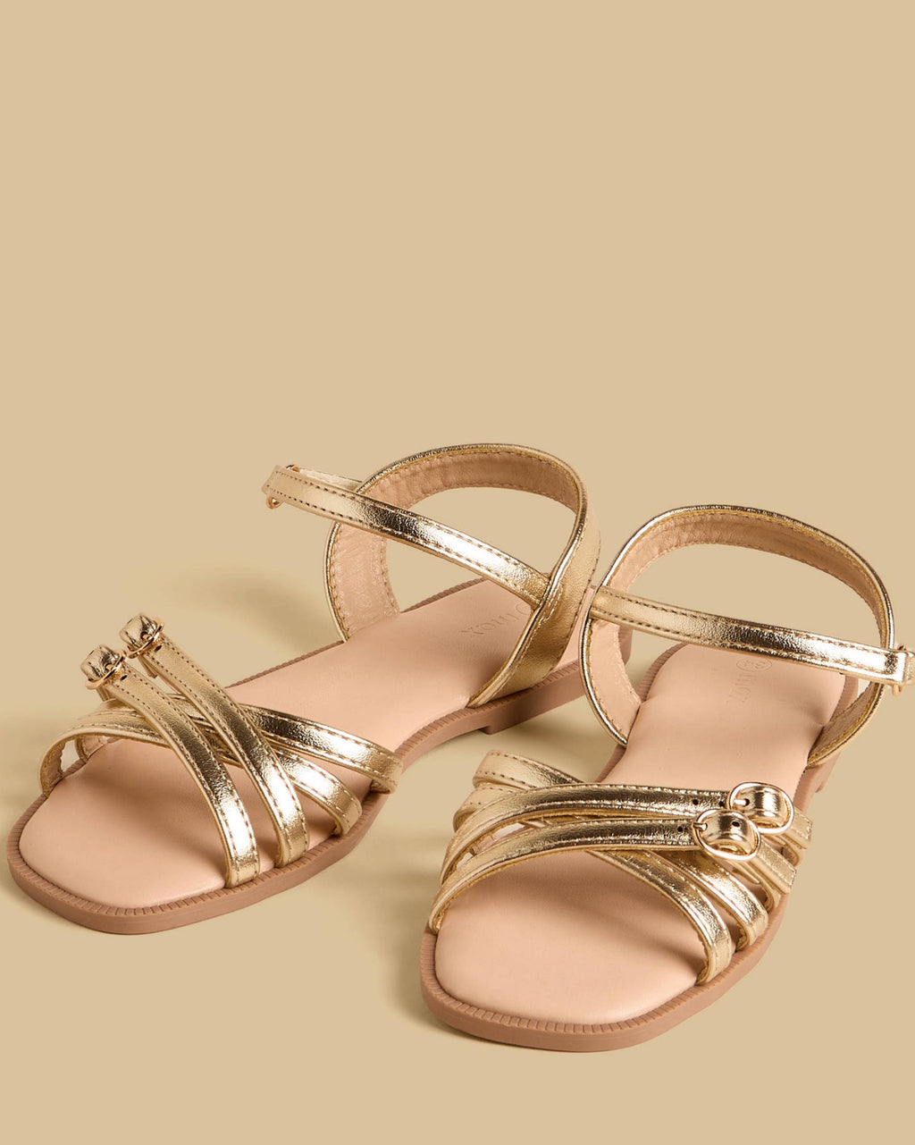 Cross Strap Sandals with Hook and Loop Closure
